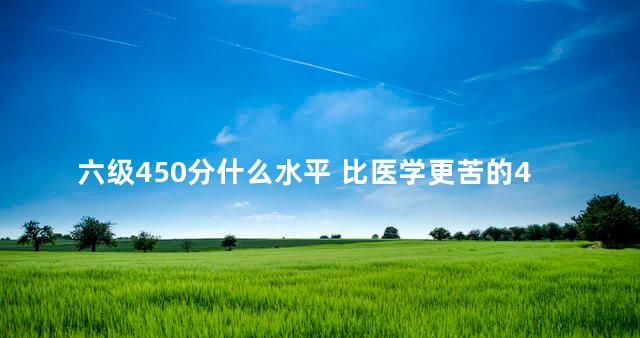 六级450分什么水平 比医学更苦的4个专业